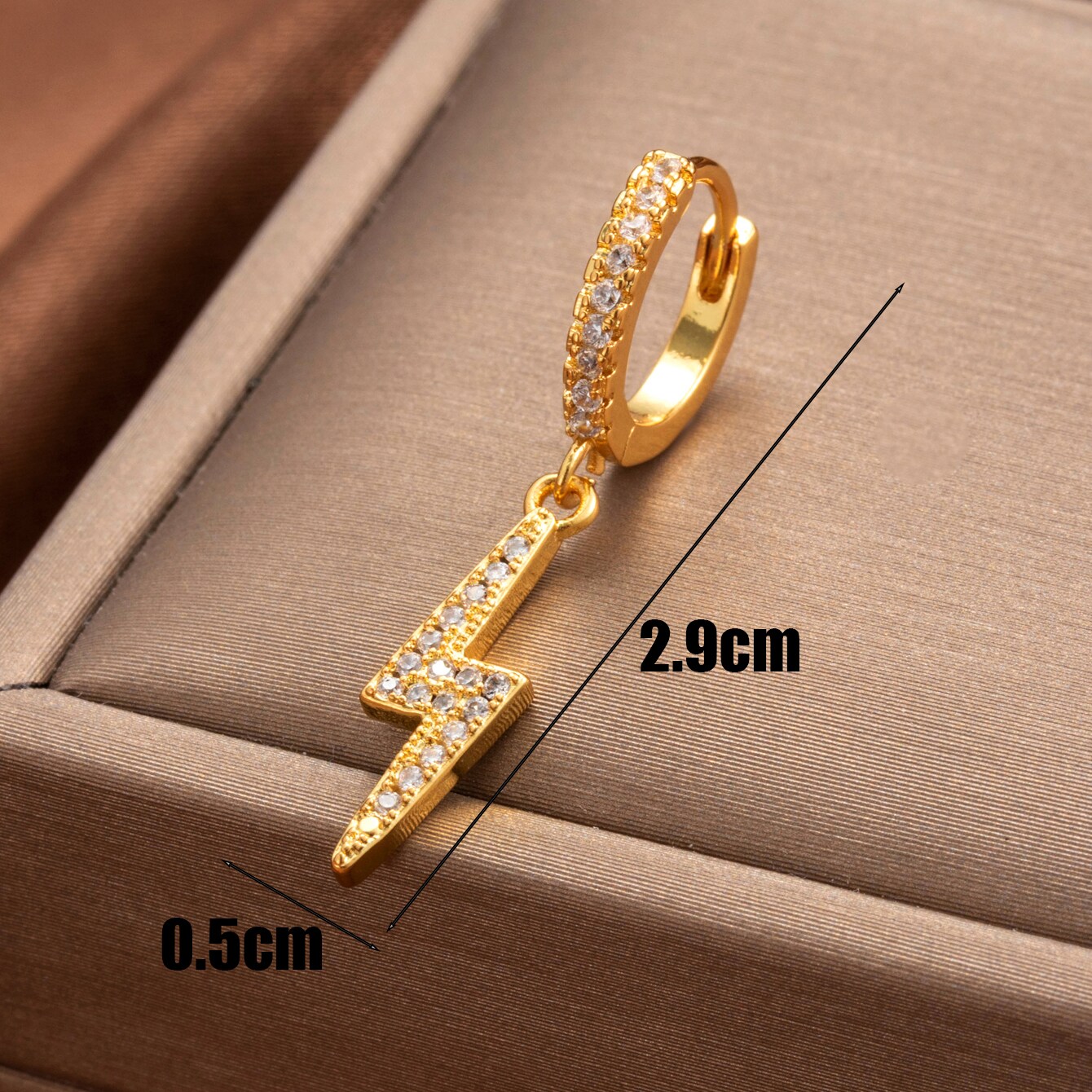 1 Piece Simple Series Classic Flower Copper 18K Gold Plated Material Zircon Women's Dangle Earrings h5 